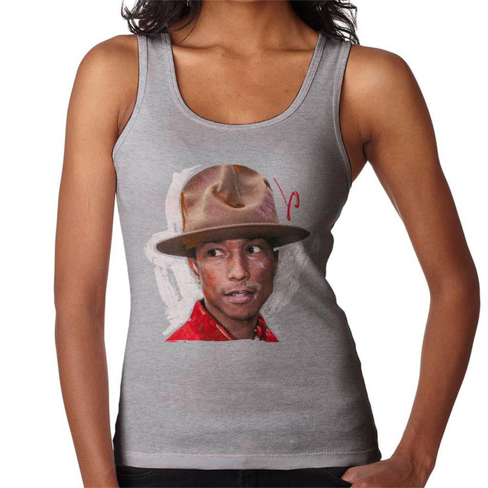 Sidney Maurer Original Portrait Of Pharrel Williams Hat Womens Vest - Womens Vest