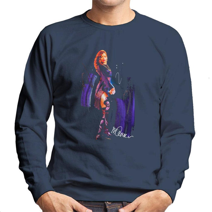 Sidney Maurer Original Portrait Of Rihanna Long Boots Mens Sweatshirt - Small / Navy Blue - Mens Sweatshirt
