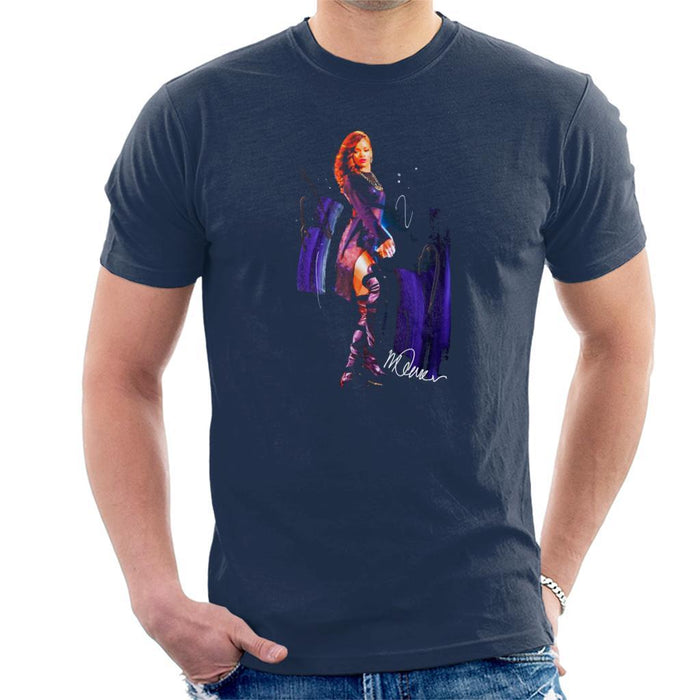Sidney Maurer Original Portrait Of Rihanna Long Boots Mens T-Shirt - Small / Navy Blue - Mens T-Shirt