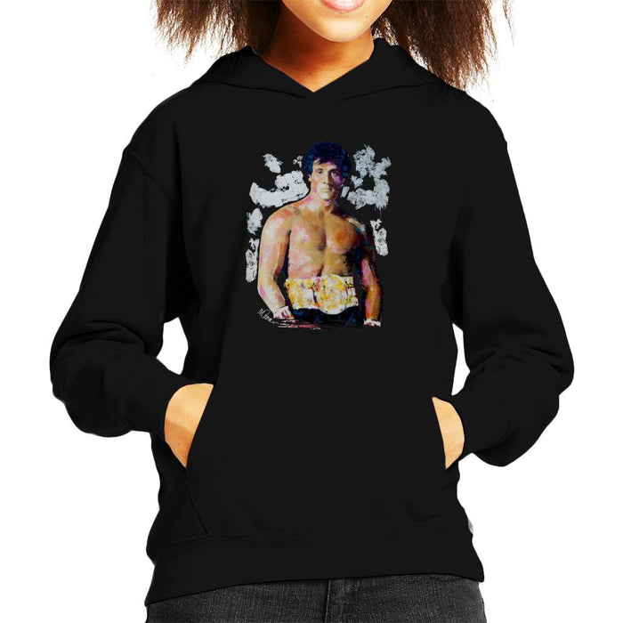 Sidney Maurer Original Portrait Of Sylvester Stallone Belt Kids Hooded Sweatshirt - Kids Boys Hooded Sweatshirt