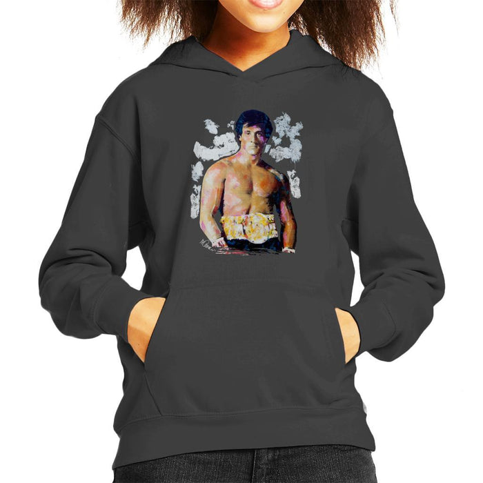Sidney Maurer Original Portrait Of Sylvester Stallone Belt Kids Hooded Sweatshirt - Kids Boys Hooded Sweatshirt