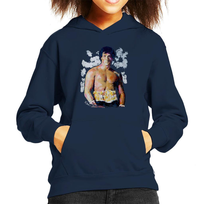 Sidney Maurer Original Portrait Of Sylvester Stallone Belt Kids Hooded Sweatshirt - Kids Boys Hooded Sweatshirt