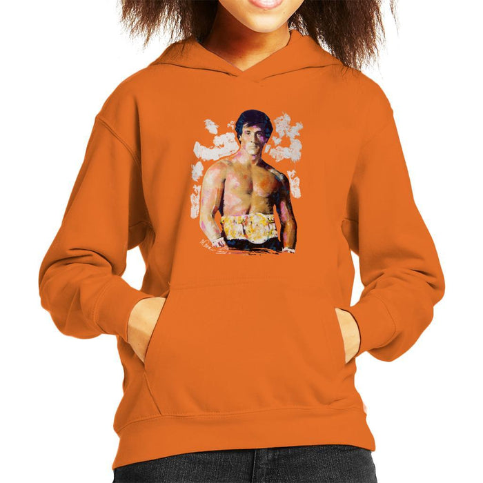 Sidney Maurer Original Portrait Of Sylvester Stallone Belt Kids Hooded Sweatshirt - Kids Boys Hooded Sweatshirt