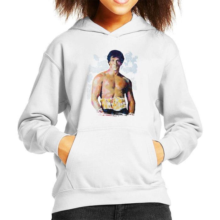 Sidney Maurer Original Portrait Of Sylvester Stallone Belt Kids Hooded Sweatshirt - Kids Boys Hooded Sweatshirt