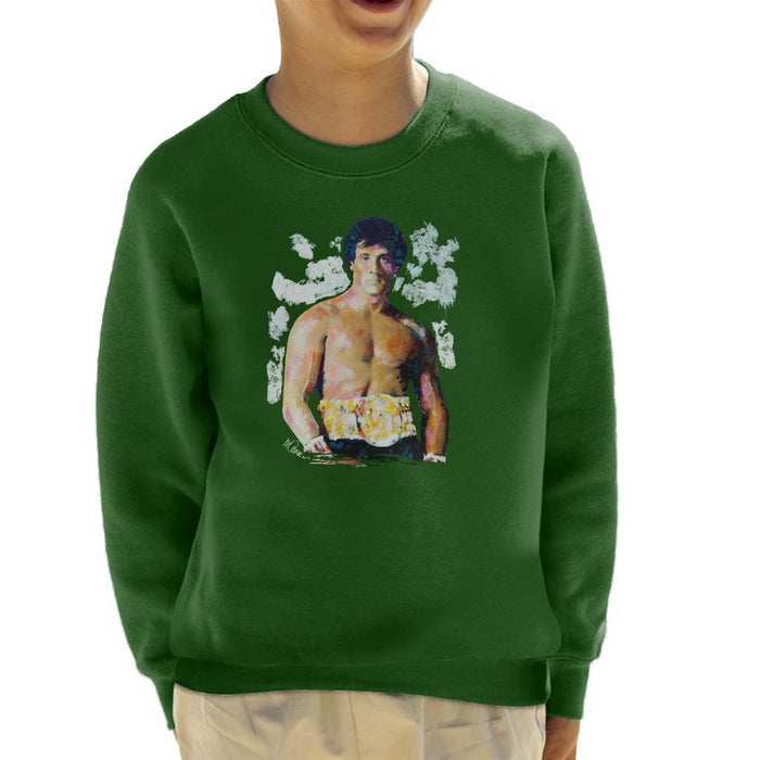 Sidney Maurer Original Portrait Of Sylvester Stallone Belt Kids Sweatshirt - Kids Boys Sweatshirt