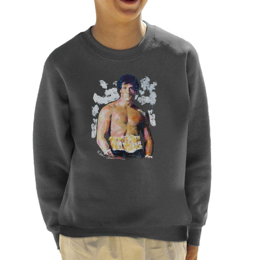 Sidney Maurer Original Portrait Of Sylvester Stallone Belt Kids Sweatshirt - Kids Boys Sweatshirt