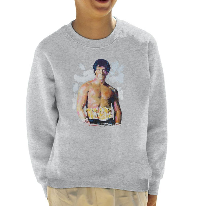 Sidney Maurer Original Portrait Of Sylvester Stallone Belt Kids Sweatshirt - Kids Boys Sweatshirt