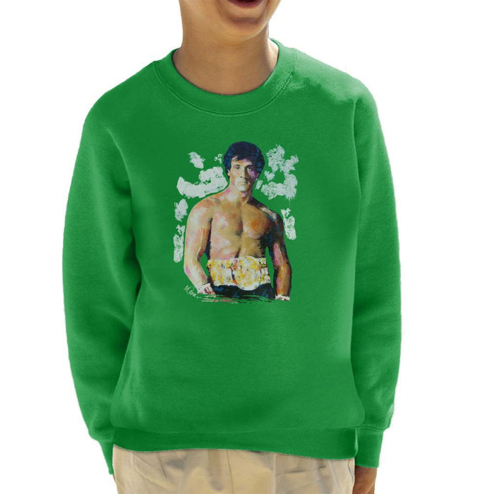 Sidney Maurer Original Portrait Of Sylvester Stallone Belt Kids Sweatshirt - Kids Boys Sweatshirt