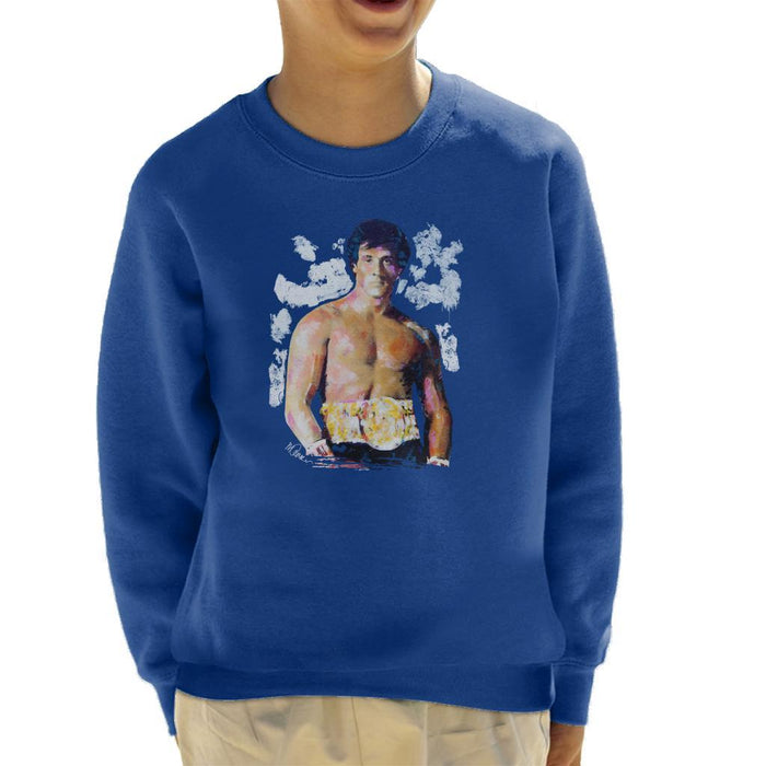 Sidney Maurer Original Portrait Of Sylvester Stallone Belt Kids Sweatshirt - Kids Boys Sweatshirt