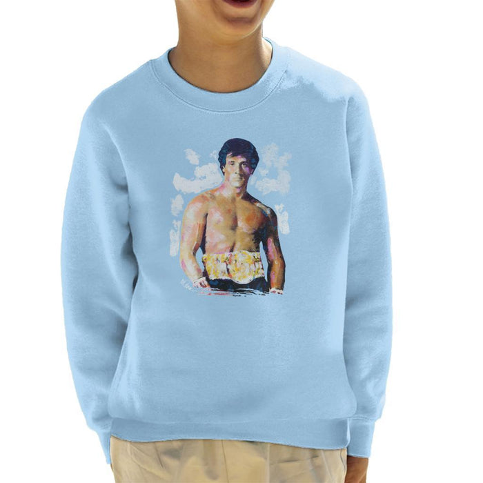 Sidney Maurer Original Portrait Of Sylvester Stallone Belt Kids Sweatshirt - Kids Boys Sweatshirt
