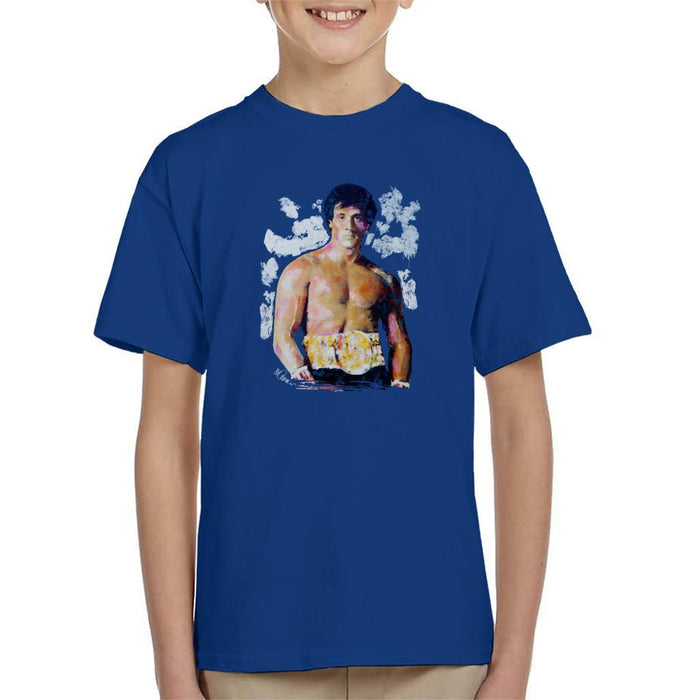 Sidney Maurer Original Portrait Of Sylvester Stallone Belt Kids T-Shirt - Kids Boys T-Shirt