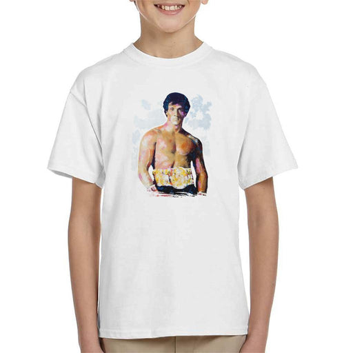 Sidney Maurer Original Portrait Of Sylvester Stallone Belt Kids T-Shirt - Kids Boys T-Shirt