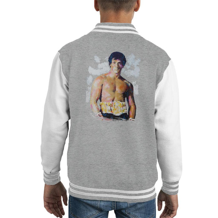 Sidney Maurer Original Portrait Of Sylvester Stallone Belt Kids Varsity Jacket - Kids Boys Varsity Jacket