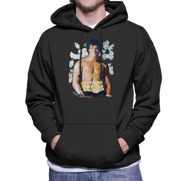 Sidney Maurer Original Portrait Of Sylvester Stallone Belt Mens Hooded Sweatshirt - Mens Hooded Sweatshirt