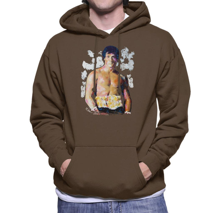 Sidney Maurer Original Portrait Of Sylvester Stallone Belt Mens Hooded Sweatshirt - Mens Hooded Sweatshirt