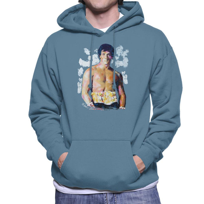 Sidney Maurer Original Portrait Of Sylvester Stallone Belt Mens Hooded Sweatshirt - Mens Hooded Sweatshirt