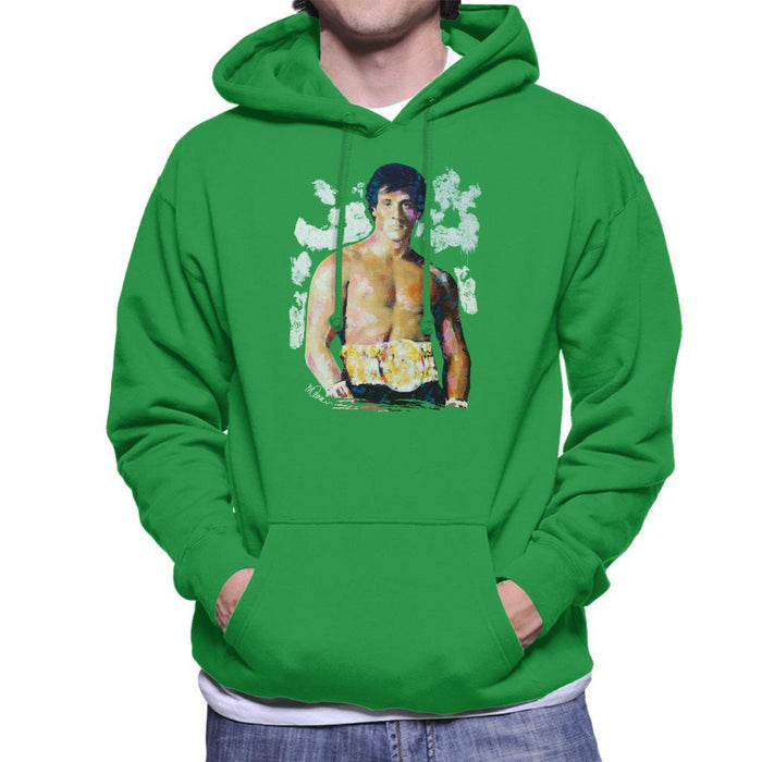 Sidney Maurer Original Portrait Of Sylvester Stallone Belt Mens Hooded Sweatshirt - Mens Hooded Sweatshirt