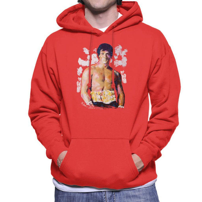 Sidney Maurer Original Portrait Of Sylvester Stallone Belt Mens Hooded Sweatshirt - Mens Hooded Sweatshirt