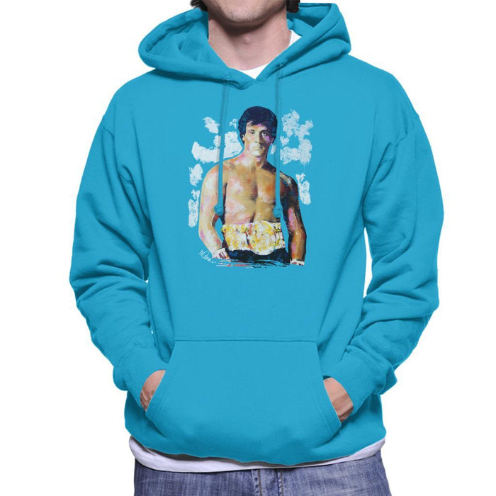 Sidney Maurer Original Portrait Of Sylvester Stallone Belt Mens Hooded Sweatshirt - Mens Hooded Sweatshirt
