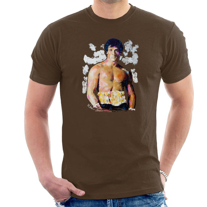 Sidney Maurer Original Portrait Of Sylvester Stallone Belt Mens T-Shirt - Mens T-Shirt