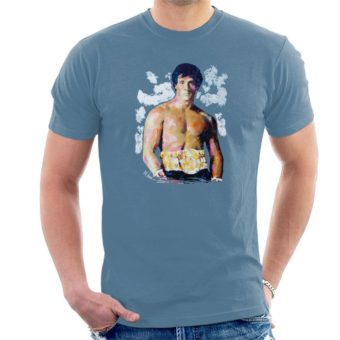 Sidney Maurer Original Portrait Of Sylvester Stallone Belt Mens T-Shirt - Mens T-Shirt