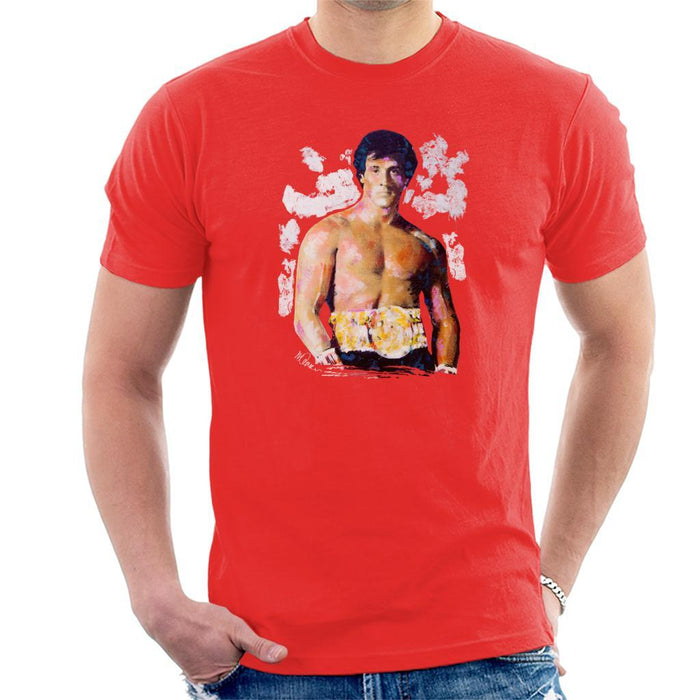 Sidney Maurer Original Portrait Of Sylvester Stallone Belt Mens T-Shirt - Mens T-Shirt