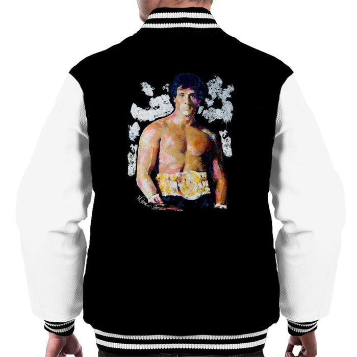 Sidney Maurer Original Portrait Of Sylvester Stallone Belt Mens Varsity Jacket - Mens Varsity Jacket
