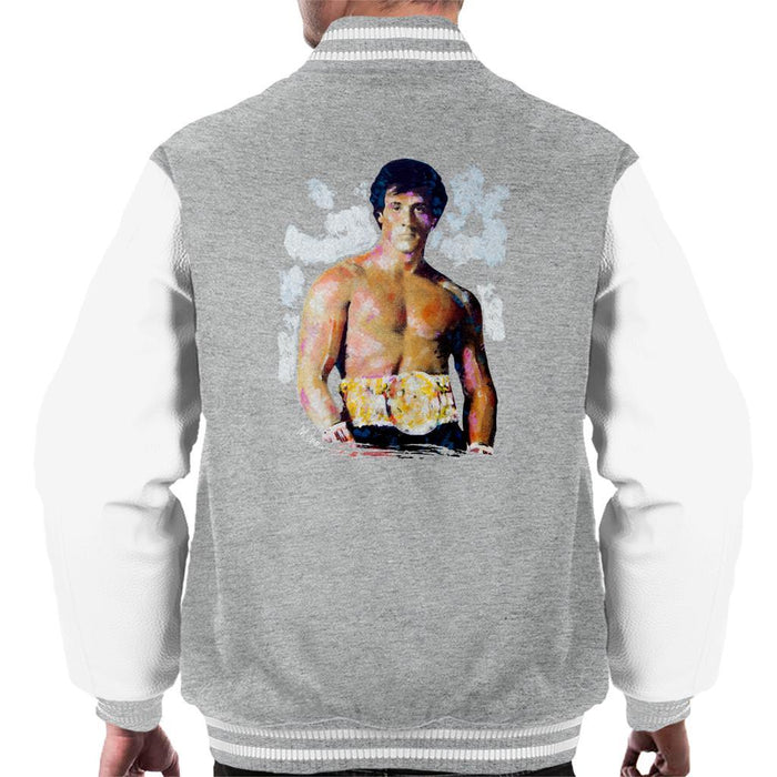 Sidney Maurer Original Portrait Of Sylvester Stallone Belt Mens Varsity Jacket - Mens Varsity Jacket