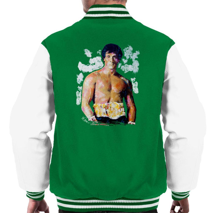 Sidney Maurer Original Portrait Of Sylvester Stallone Belt Mens Varsity Jacket - Mens Varsity Jacket