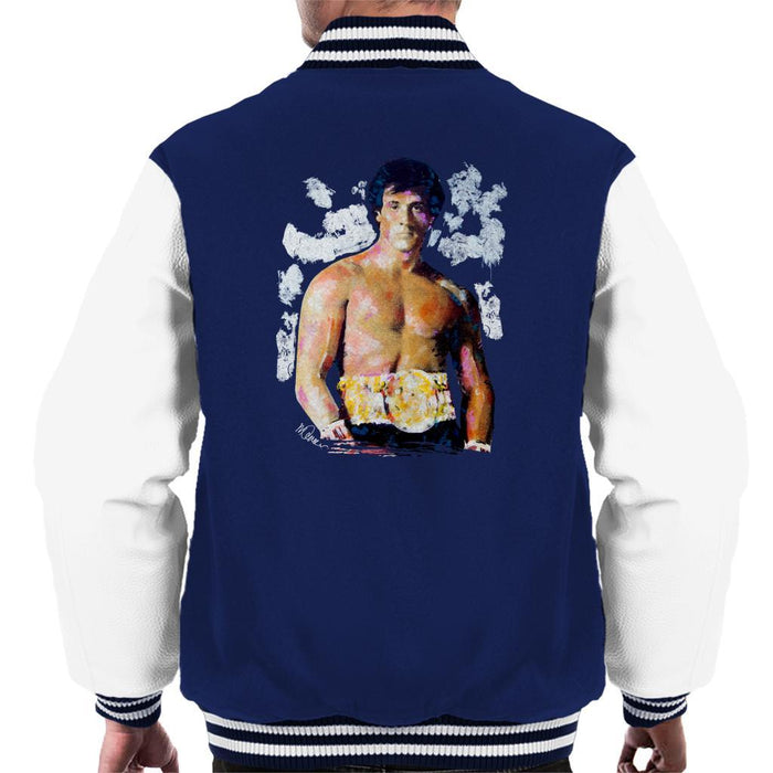 Sidney Maurer Original Portrait Of Sylvester Stallone Belt Mens Varsity Jacket - Mens Varsity Jacket