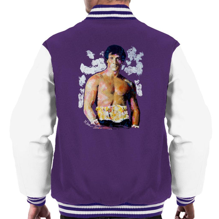 Sidney Maurer Original Portrait Of Sylvester Stallone Belt Mens Varsity Jacket - Mens Varsity Jacket