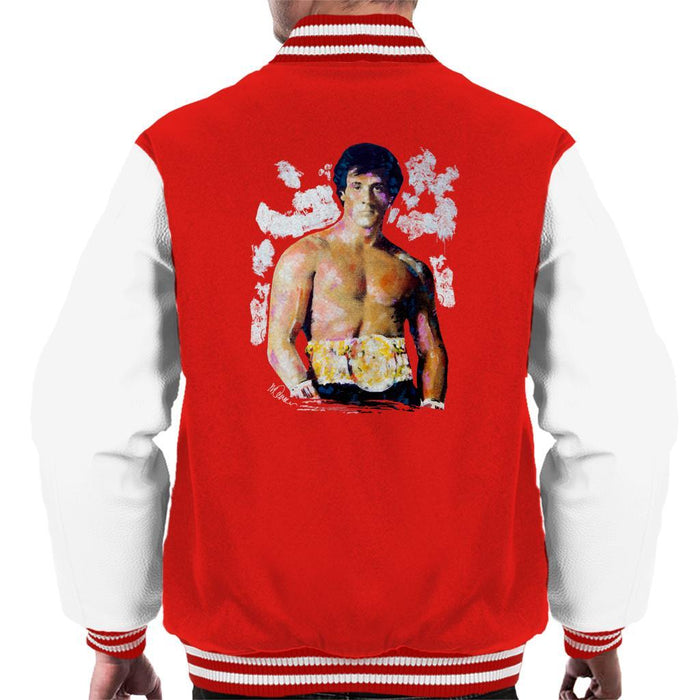 Sidney Maurer Original Portrait Of Sylvester Stallone Belt Mens Varsity Jacket - Mens Varsity Jacket