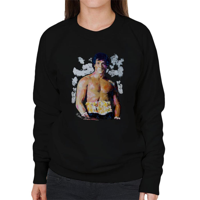 Sidney Maurer Original Portrait Of Sylvester Stallone Belt Womens Sweatshirt - Womens Sweatshirt