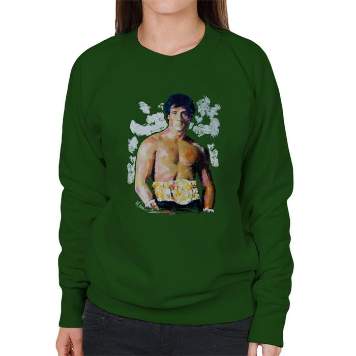 Sidney Maurer Original Portrait Of Sylvester Stallone Belt Womens Sweatshirt - Womens Sweatshirt