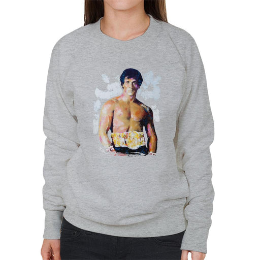 Sidney Maurer Original Portrait Of Sylvester Stallone Belt Womens Sweatshirt - Womens Sweatshirt
