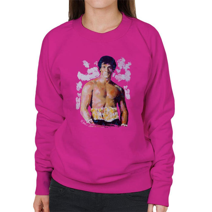 Sidney Maurer Original Portrait Of Sylvester Stallone Belt Womens Sweatshirt - Womens Sweatshirt