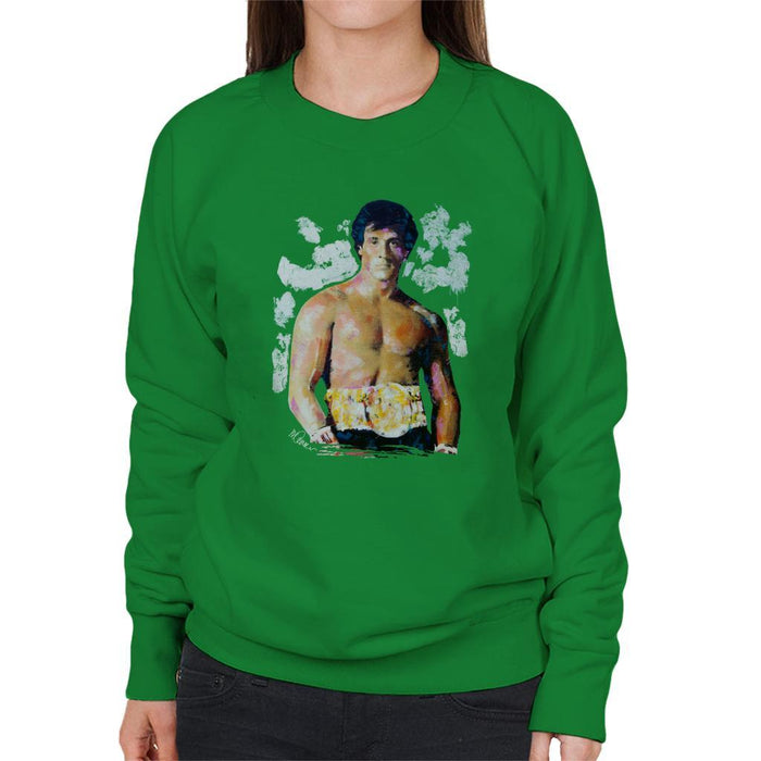 Sidney Maurer Original Portrait Of Sylvester Stallone Belt Womens Sweatshirt - Womens Sweatshirt