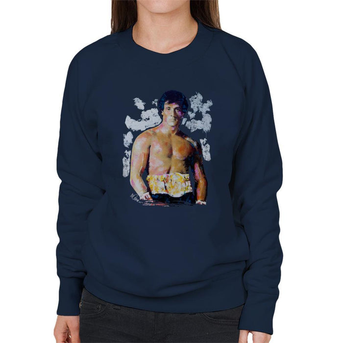 Sidney Maurer Original Portrait Of Sylvester Stallone Belt Womens Sweatshirt - Womens Sweatshirt