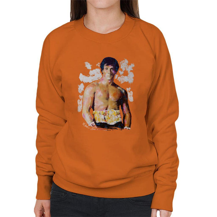 Sidney Maurer Original Portrait Of Sylvester Stallone Belt Womens Sweatshirt - Womens Sweatshirt