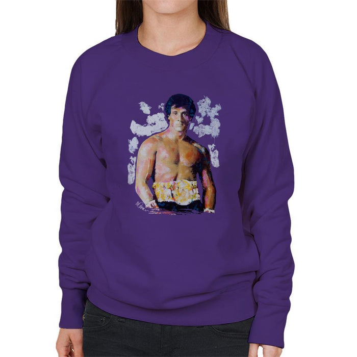 Sidney Maurer Original Portrait Of Sylvester Stallone Belt Womens Sweatshirt - Womens Sweatshirt