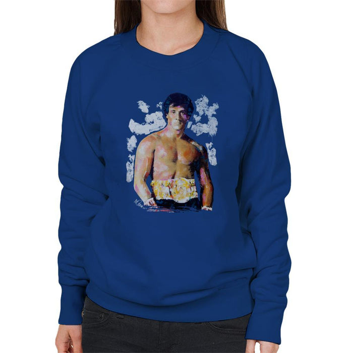Sidney Maurer Original Portrait Of Sylvester Stallone Belt Womens Sweatshirt - Womens Sweatshirt