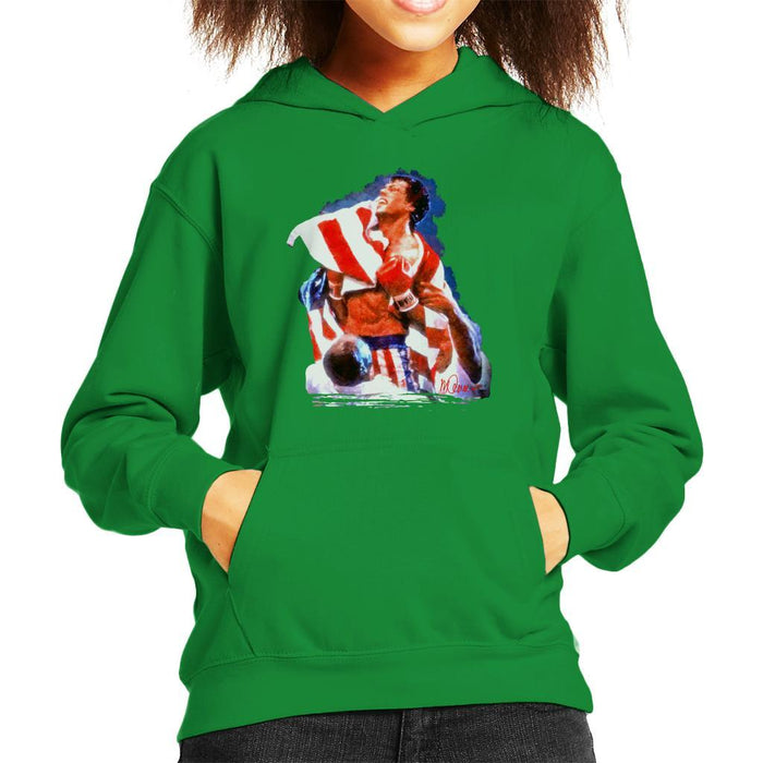 Sidney Maurer Original Portrait Of Sylvester Stallone Rocky IV Kids Hooded Sweatshirt - Kids Boys Hooded Sweatshirt
