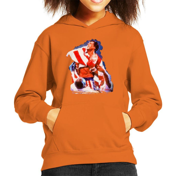 Sidney Maurer Original Portrait Of Sylvester Stallone Rocky IV Kids Hooded Sweatshirt - Kids Boys Hooded Sweatshirt