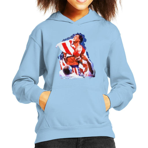 Sidney Maurer Original Portrait Of Sylvester Stallone Rocky IV Kids Hooded Sweatshirt - Kids Boys Hooded Sweatshirt