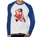 Sidney Maurer Original Portrait Of Sylvester Stallone Rocky IV Mens Baseball Long Sleeved T-Shirt - Small / White/Navy - Mens Baseball Long