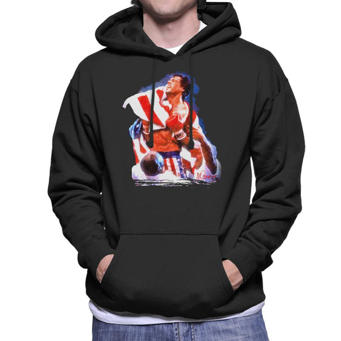 Sidney Maurer Original Portrait Of Sylvester Stallone Rocky IV Mens Hooded Sweatshirt - Mens Hooded Sweatshirt