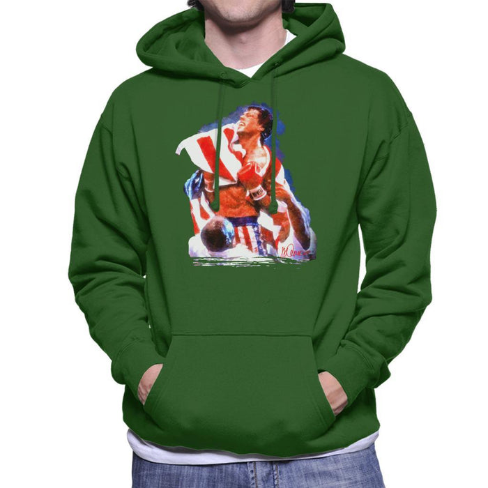 Sidney Maurer Original Portrait Of Sylvester Stallone Rocky IV Mens Hooded Sweatshirt - Mens Hooded Sweatshirt