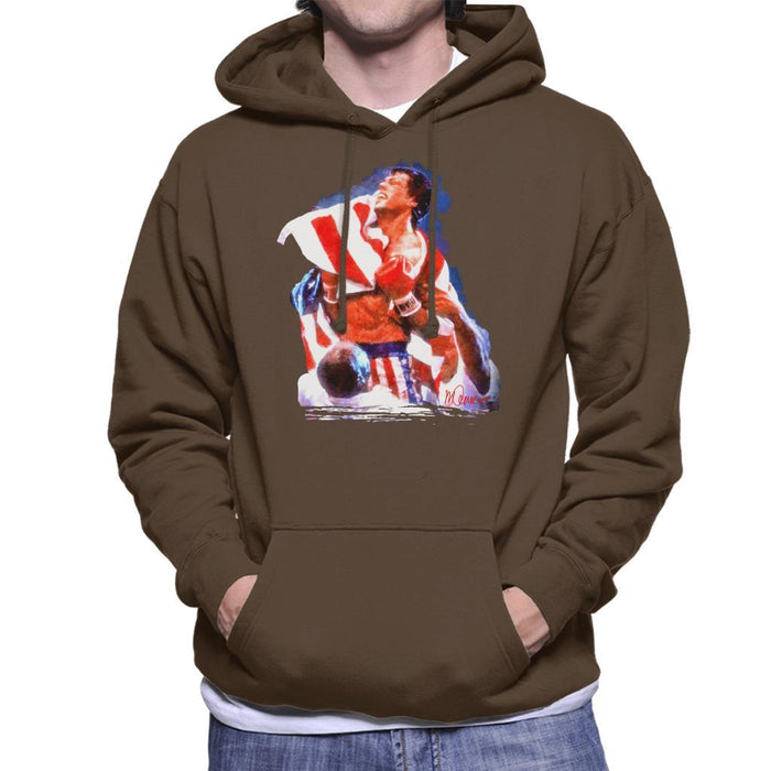 Sidney Maurer Original Portrait Of Sylvester Stallone Rocky IV Mens Hooded Sweatshirt - Mens Hooded Sweatshirt
