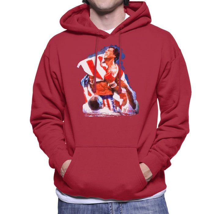 Sidney Maurer Original Portrait Of Sylvester Stallone Rocky IV Mens Hooded Sweatshirt - Mens Hooded Sweatshirt