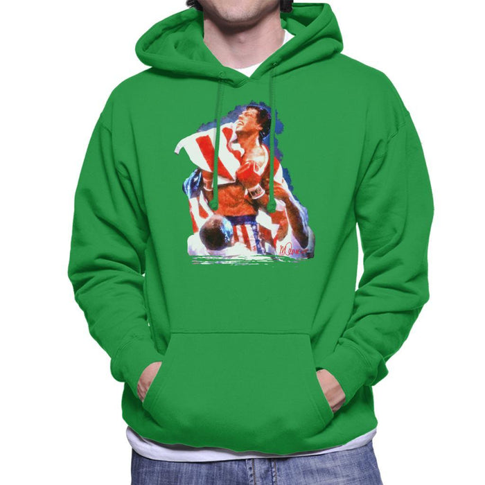 Sidney Maurer Original Portrait Of Sylvester Stallone Rocky IV Mens Hooded Sweatshirt - Mens Hooded Sweatshirt